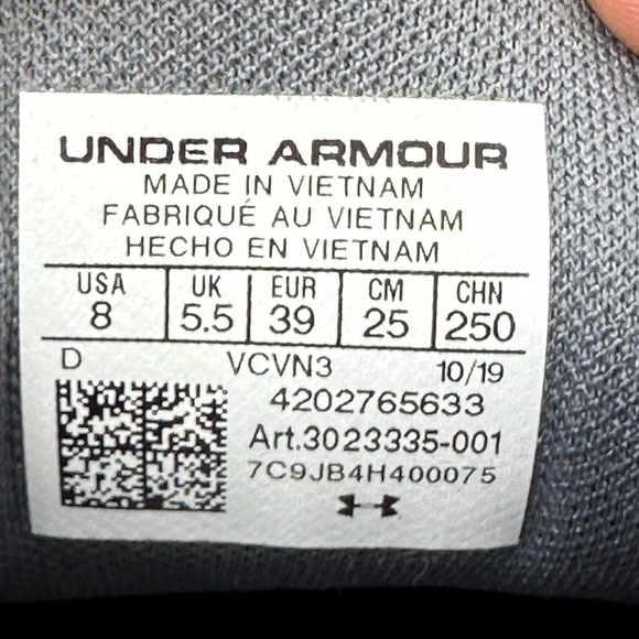 Under Armour Womens Charged Rogue 2 Black Running Shoes - Picture 7 of 7